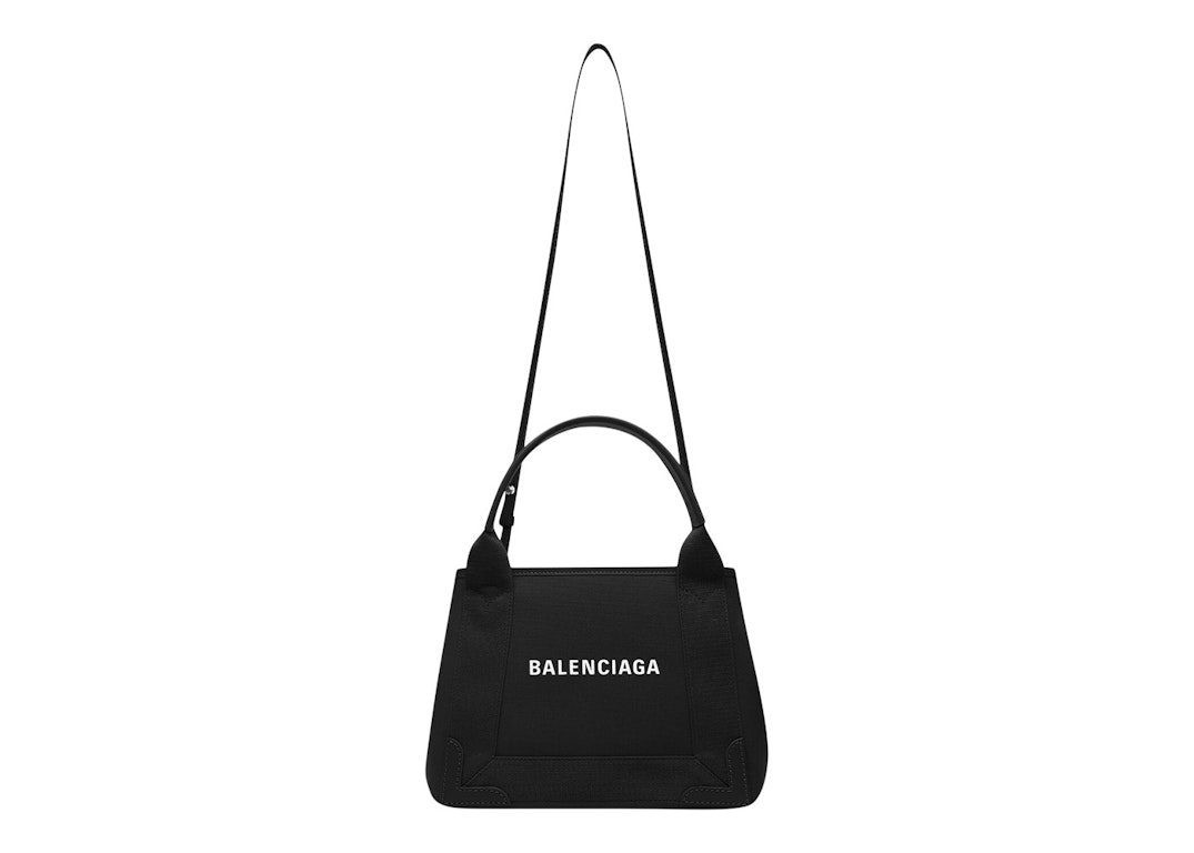 Pre-owned Balenciaga Navy Cabas Tote Bag Xs Black
