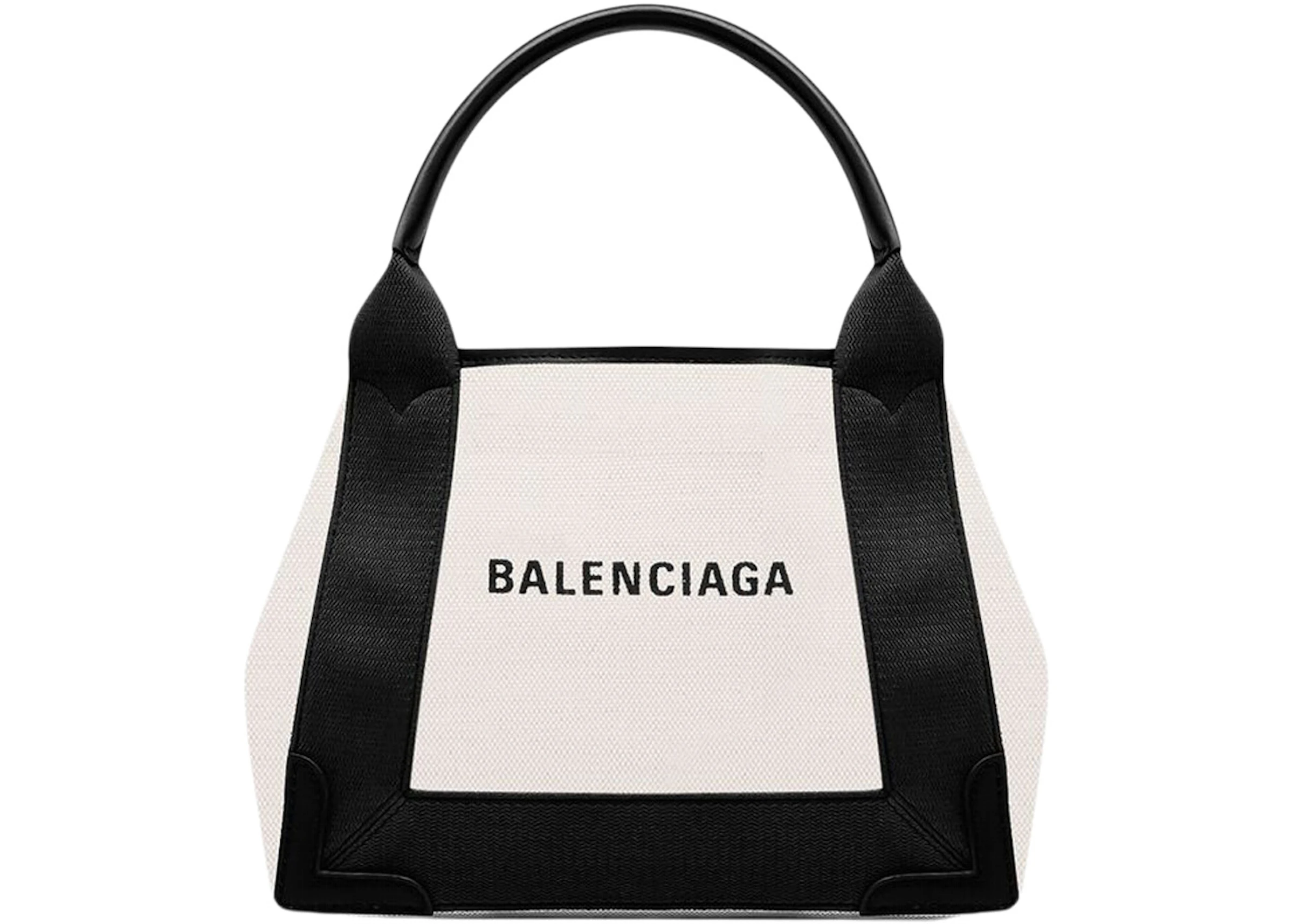 Balenciaga Cabas Tote Bag XS Beige/Black in Canvas/Calfskin - ES