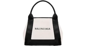 Balenciaga Navy Cabas Tote Bag XS Light Beige/Black
