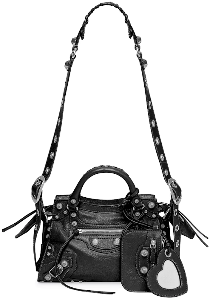 Balenciaga Neo Cagole City Handbag Dirty Effect - Black - Women's - Lambskin