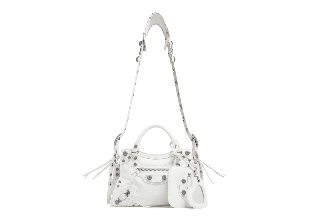 Pre-owned Balenciaga Neo Cagole Handbag Xs White