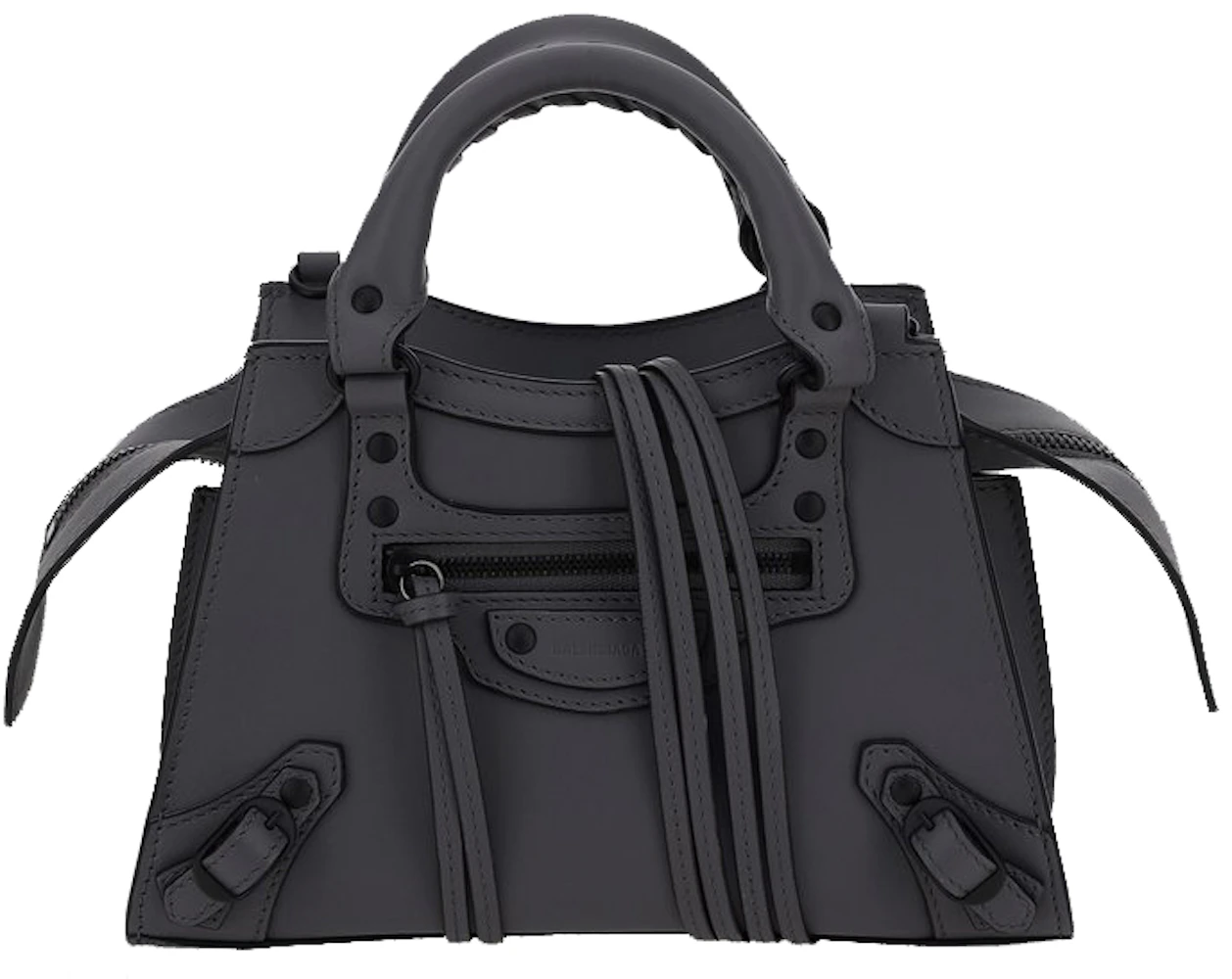 Balenciaga Neo Classic Top Handle Bag Mini Gray in Leather with Black ...