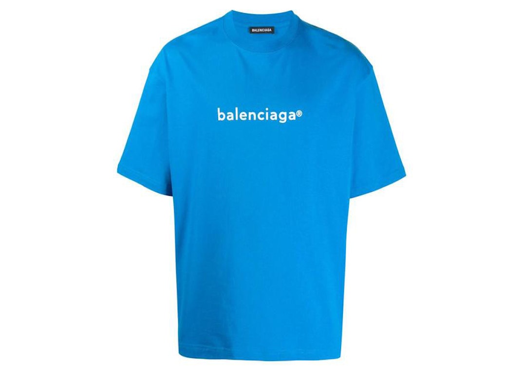 Pre-owned Balenciaga New Copyright Medium Fit T-shirt Blue/white