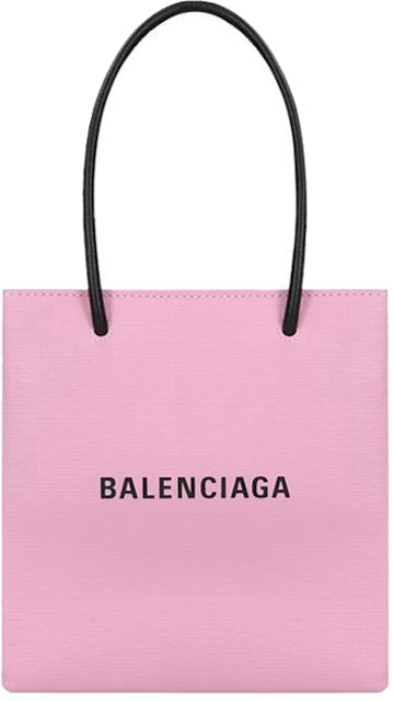 Balenciaga North South Shopping Tote Bag XXS Pink in Calfskin Leather with - US