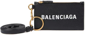 Balenciaga On Keyring Cash Card Case Black