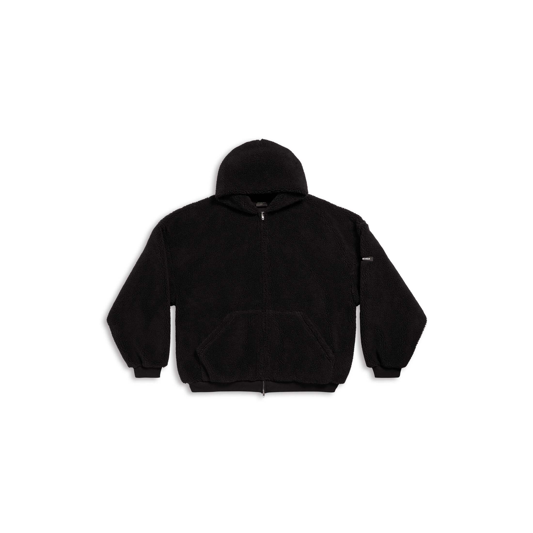 Balenciaga Outerwear Zip-Up Hoodie Oversized in Black Black Herren