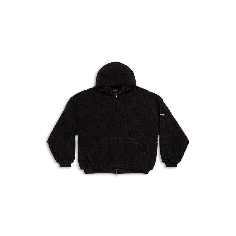Pre-owned Balenciaga Outerwear Zip-up Hoodie Oversized In Black Black