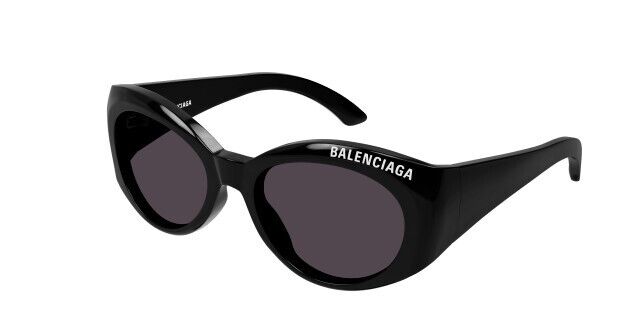 Balenciaga Oval Sunglasses Black/Grey (BB0267S) in Acetate - JP