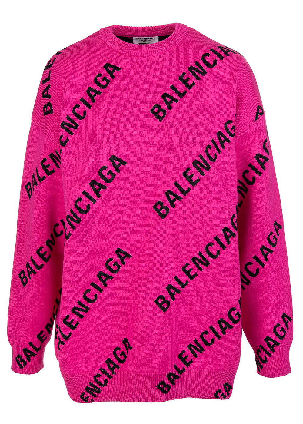 Pink Hooded jersey cottonblend longsleeved Tshirt  Balenciaga   MATCHESFASHION US