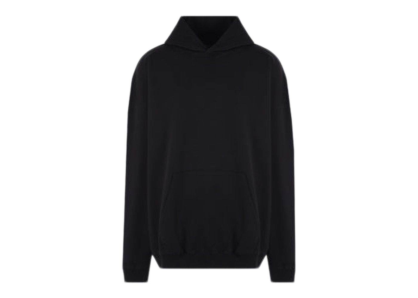 Balenciaga Oversized Jersey With Logo Embroidery Hoodie Black