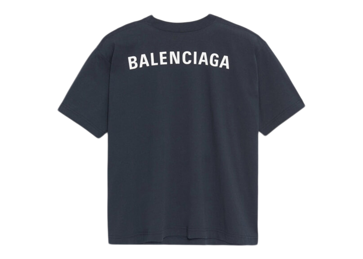 Balenciaga Oversized Logo T-Shirt Washed Navy/White Men's - US