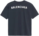 Balenciaga Oversized Logo T-Shirt Washed Navy/White
