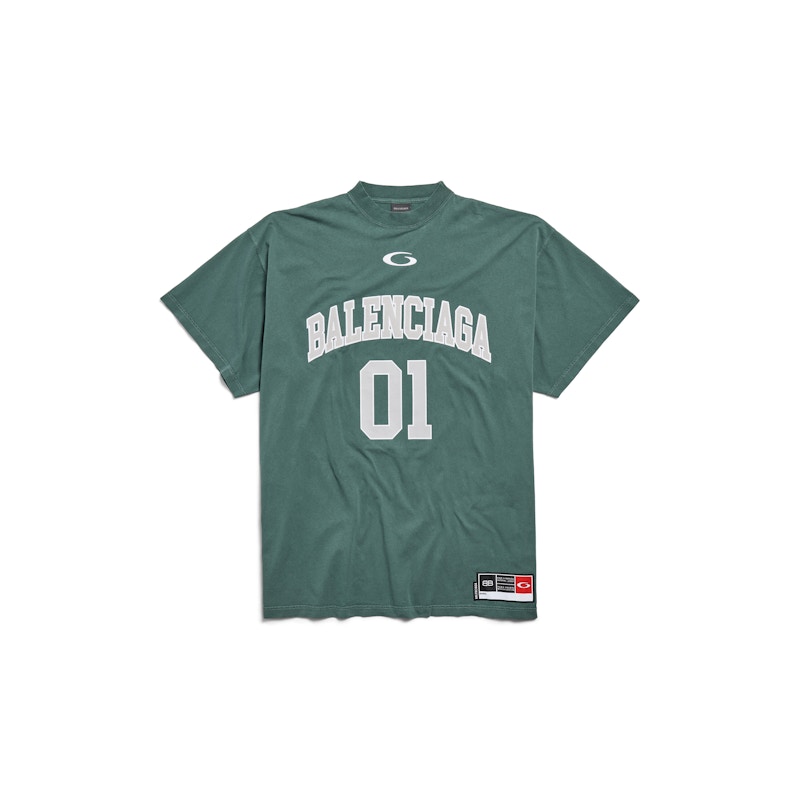 Balenciaga Oversized T-shirt Dark Green Light Gray Men's - FW25 - US