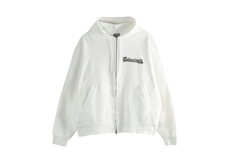 Balenciaga Oversized Zip-Up Hoodie White Men's - US