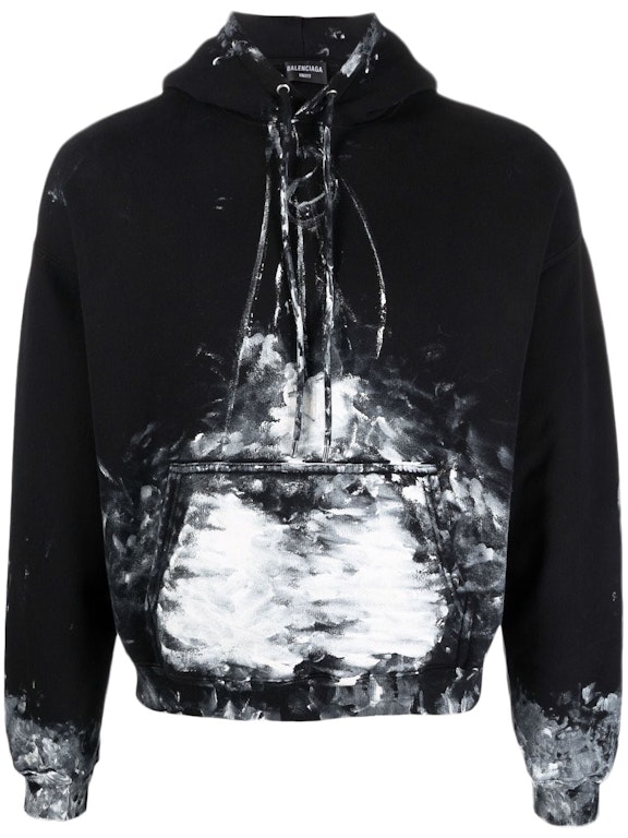 Pre-owned Balenciaga Painter Cropped Hoodie Black