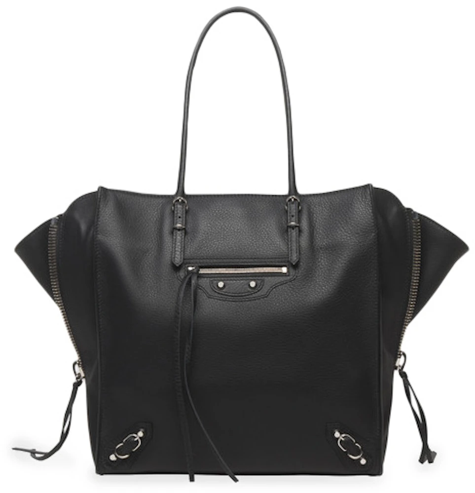 Balenciaga, Bags, Balenciaga Papier A5 Ledger Zip Around Medium Black  Leather Tote