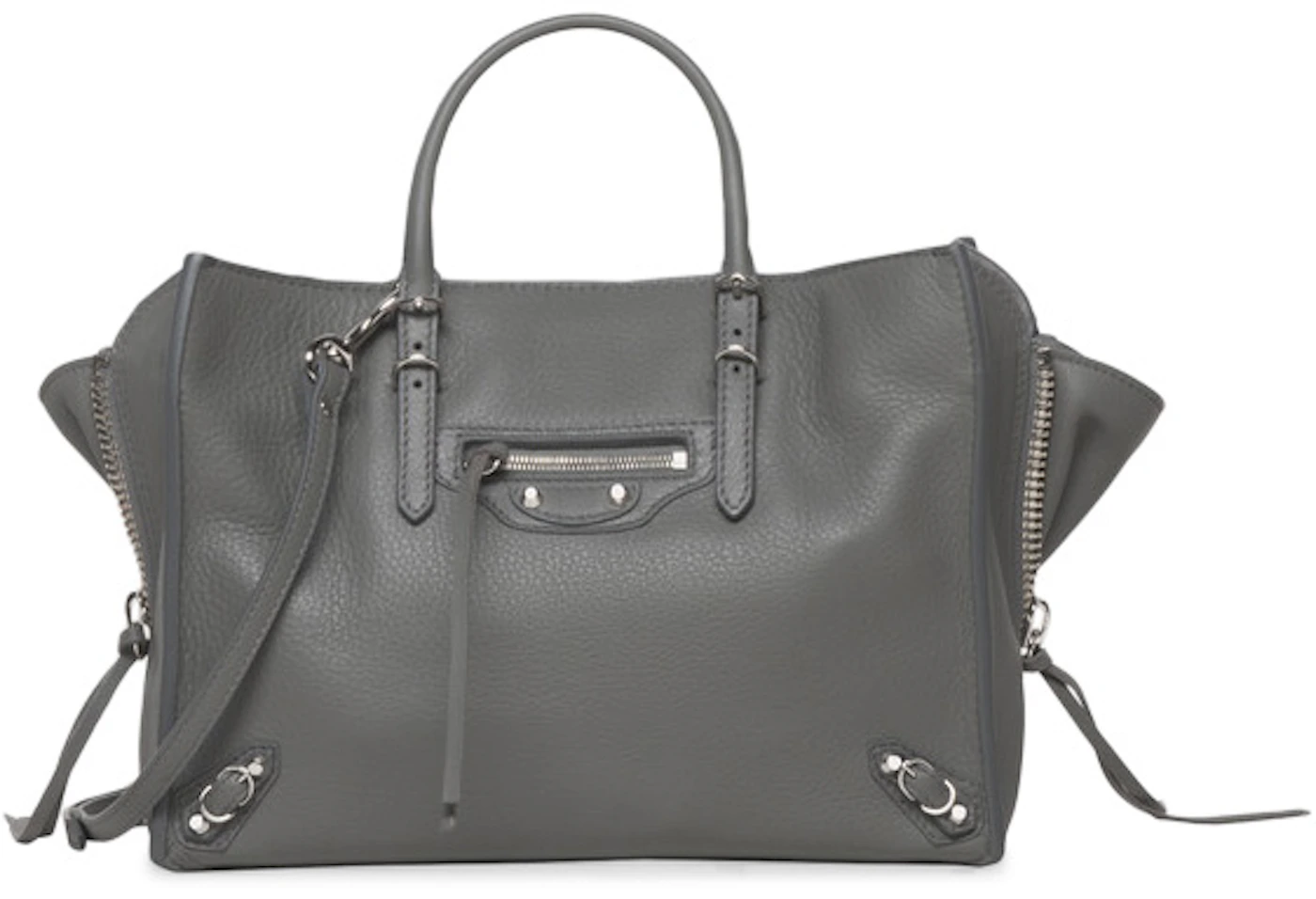 Balenciaga Papier Zip Around Metal Grey in Leather with - US
