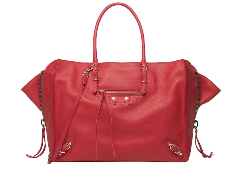 Balenciaga Papier B4 Zip Around Rouge Tango in Calfskin Leather