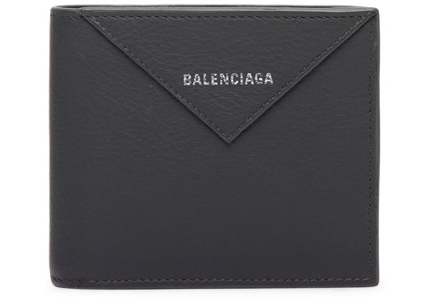 Balenciaga Papier Square Coin Wallet Gris Fossile in Calfskin Leather with  Silver-tone - GB