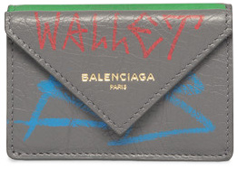 Balenciaga Papier Wallet Graffiti Mini Beige/Red in Lambskin
