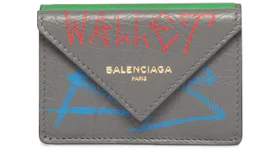 Balenciaga Papier Wallet Graffiti Mini Beige/Red