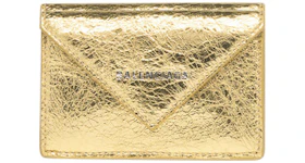 Balenciaga Papier Wallet Metallic Effect Mini Gold