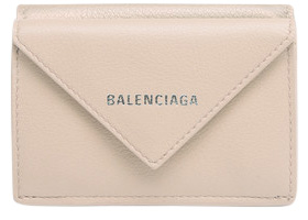 Balenciaga Papier Wallet Mini Beige Tapioca in Calfskin Leather with  Silver-tone - US