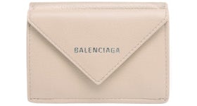 Balenciaga Papier Wallet Mini Beige Tapioca