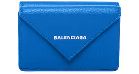 Balenciaga Papier Wallet Mini Bleu Ocean