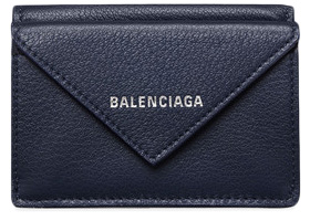 Balenciaga Papier Wallet Mini Deep Blue in Calfskin Leather with  Silver-tone - US
