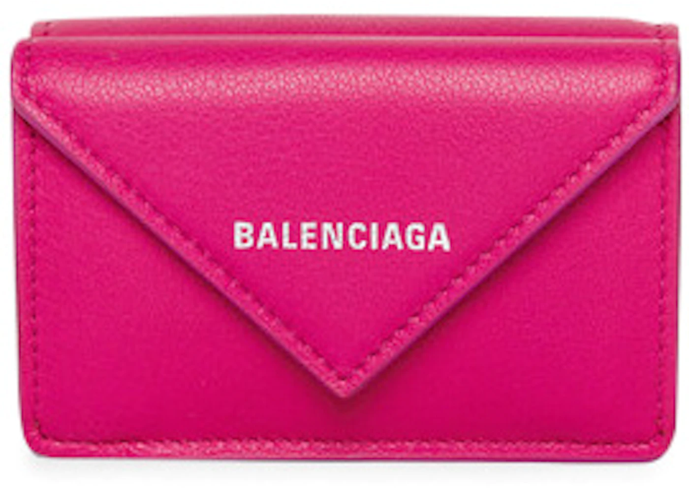 Inocente Sudor cortar Balenciaga Papier Wallet Mini Rose Magenta in Calfskin Leather with  Silver-tone - US