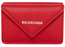 Balenciaga Papier Wallet Mini Gris Fossile in Calfskin Leather with  Silver-tone - US