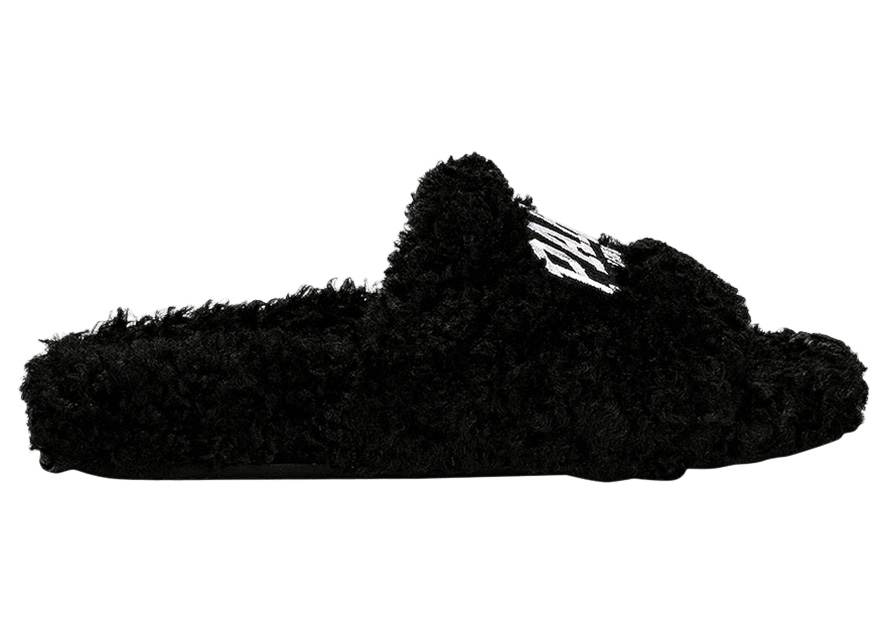 Balenciaga Paris Furry Slide Black (Women's) - 654261W2DO21001 - US