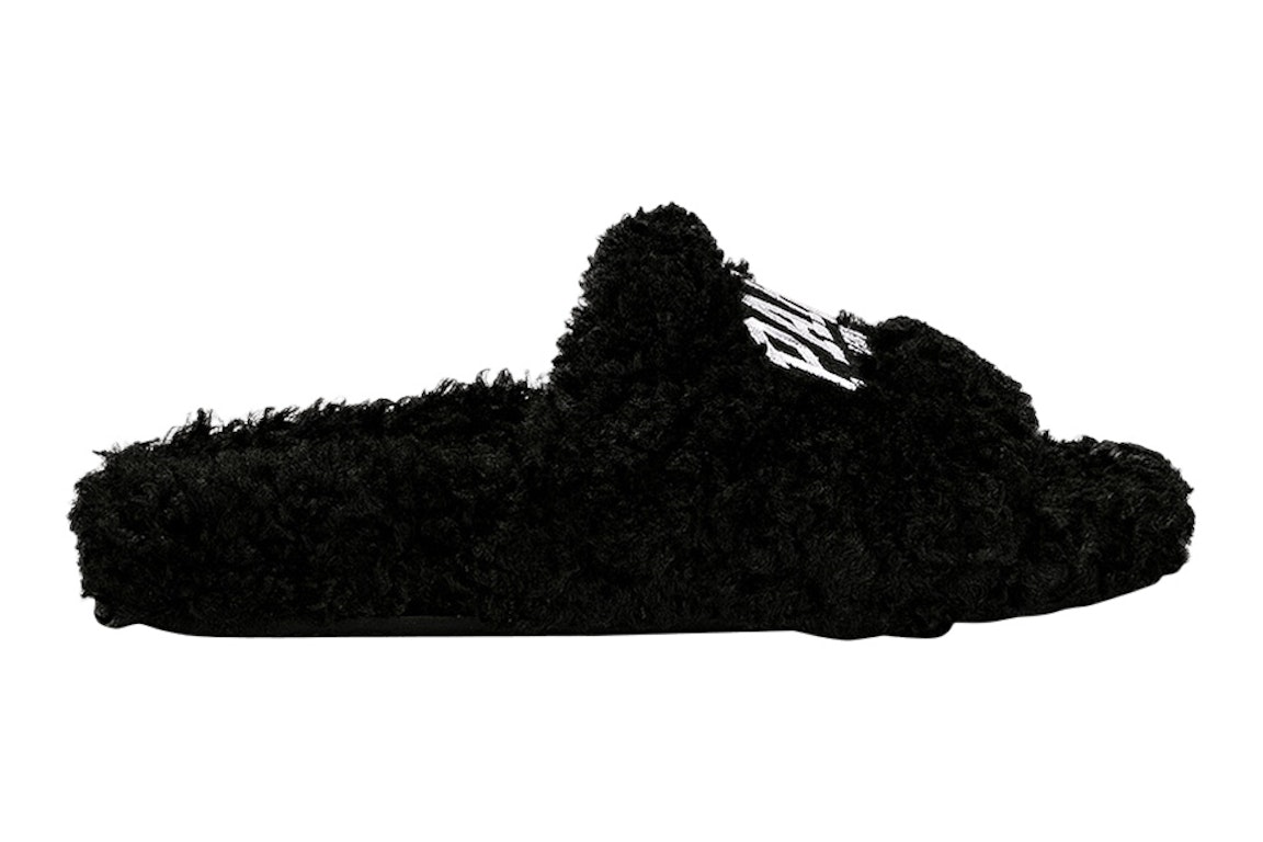 Pre-owned Balenciaga Paris Furry Slide Black (women's)
