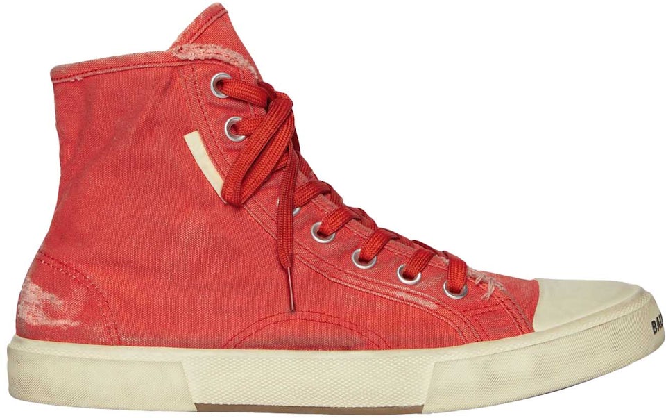 Balenciaga Red High Top Sneakers ❤ liked on Polyvore featuring shoes,  sneakers, red high to…