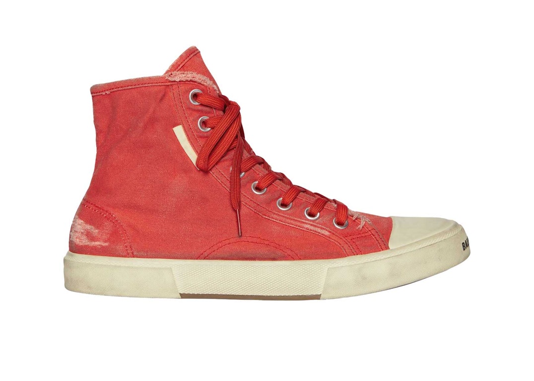Pre-owned Balenciaga Paris High Top Red In Red/white