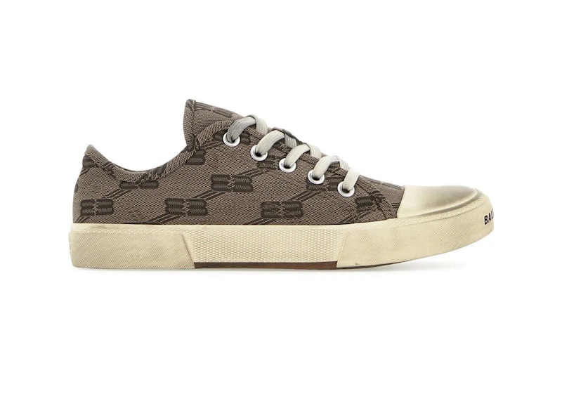 Balenciaga Paris Low Top BB Monogram Dark Beige Brown (Women's) -  688757W3RQ22298 - US