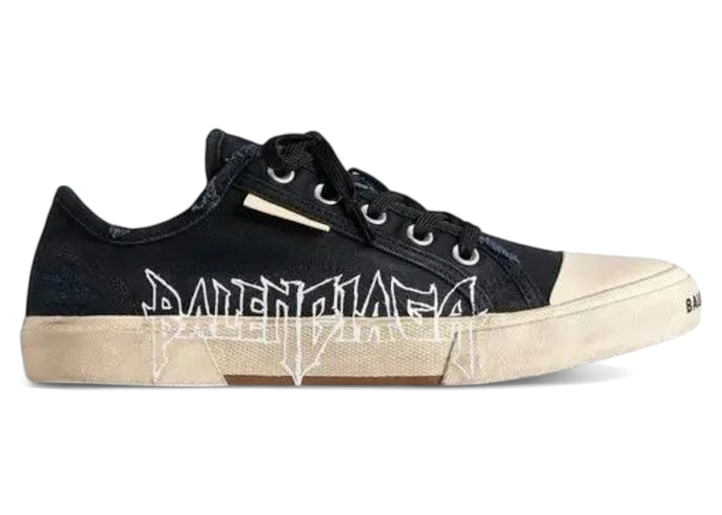 Balenciaga Paris Low Top Black White LNY Print メンズ