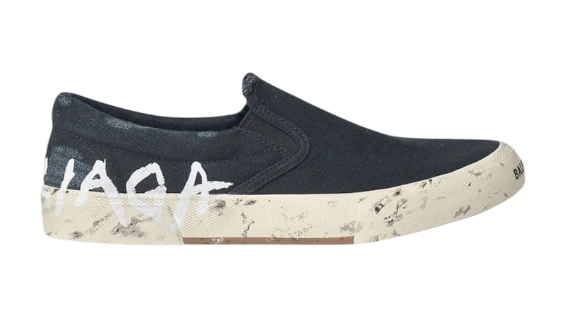 Pre-owned Balenciaga Paris Slip On Low (women's) Sneakers In Black