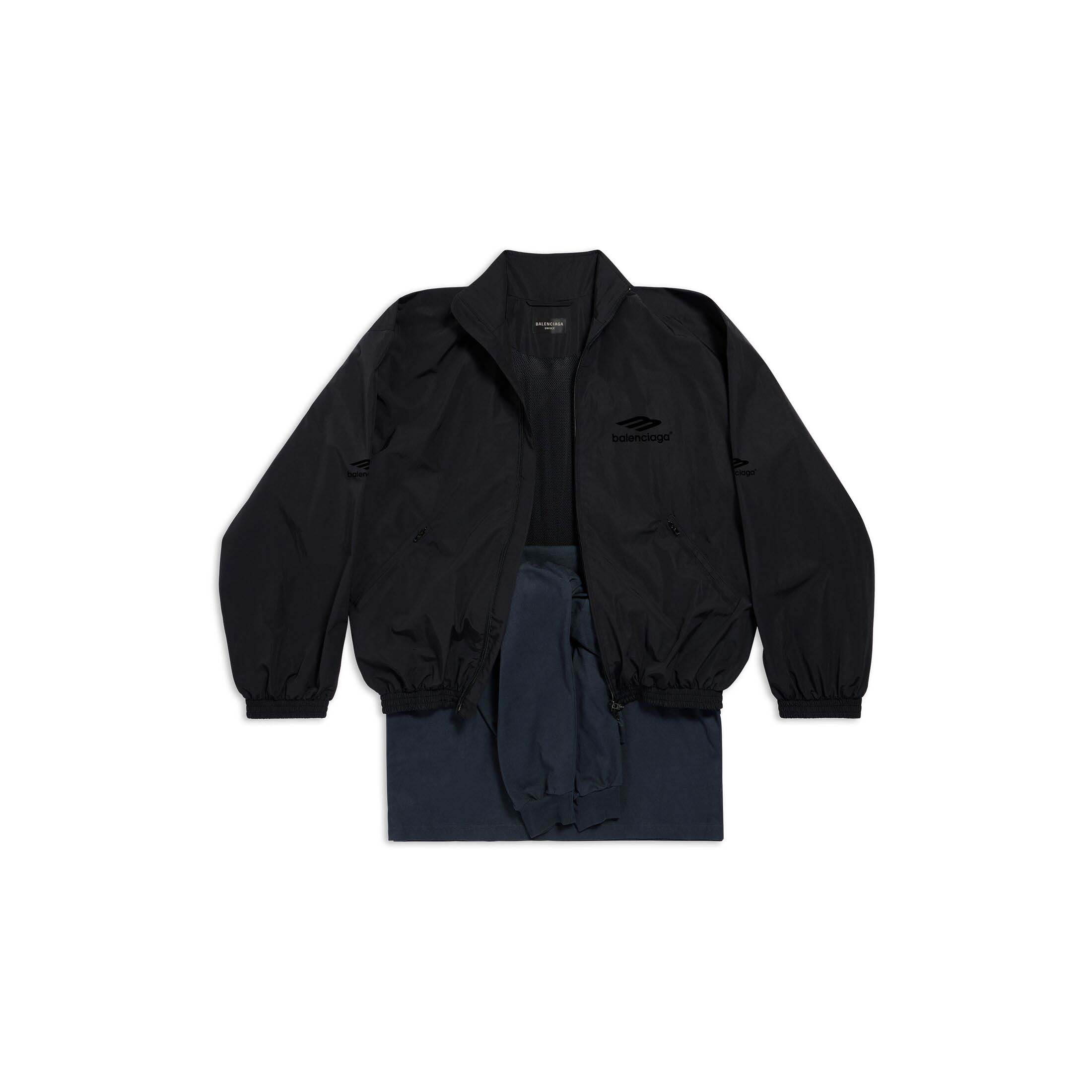 Balenciaga Patched Tracksuit Jacket in Black Black