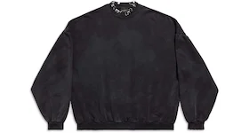 Balenciaga Pierced Round Sweatshirt Oversized in Black Faded Black