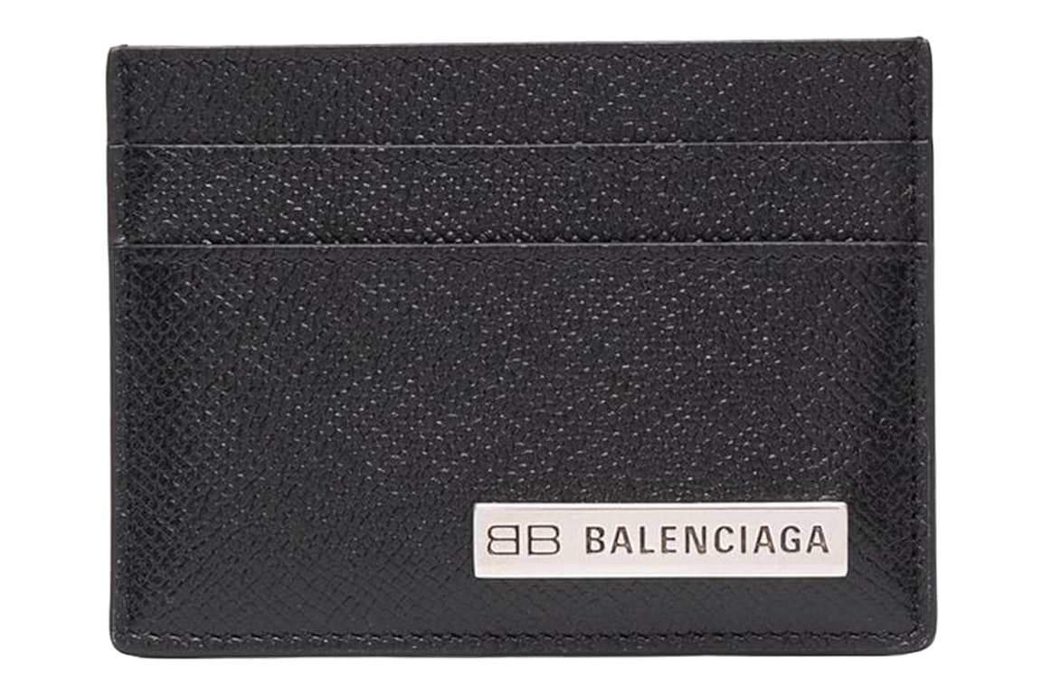 Pre-owned Balenciaga Plate Cardholder Black