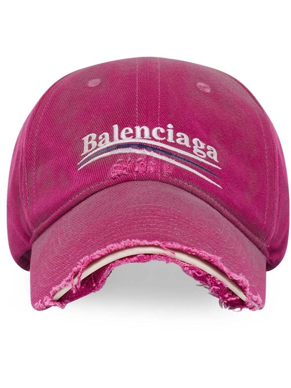 Pre-owned Balenciaga Political Campaign Distressed Cap Pink