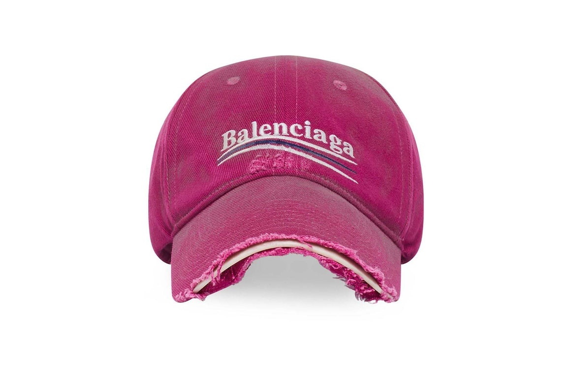 Pre-owned Balenciaga Political Campaign Distressed Cap Pink