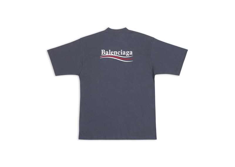 Balenciaga Political Campaign Large Fit T-Shirt Dark Grey/White