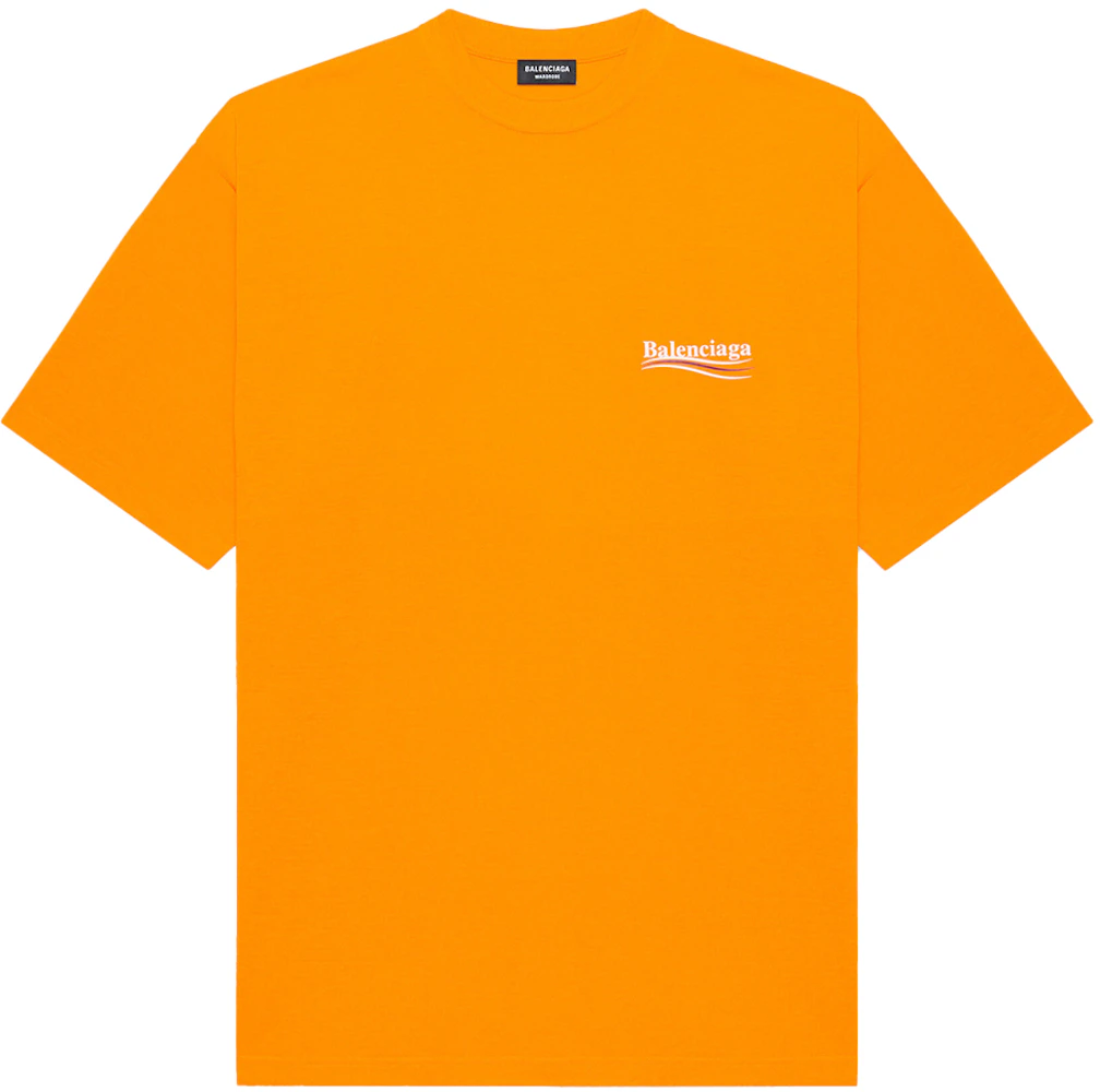Balenciaga Political Campaign Large Fit T-Shirt Fluo Orange Men's ...