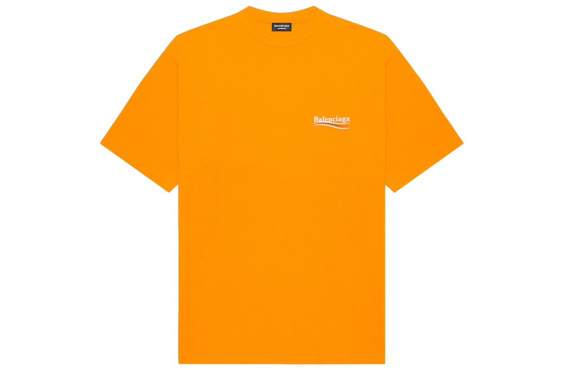 Pre-owned Balenciaga Political Campaign Large Fit T-shirt Fluo Orange