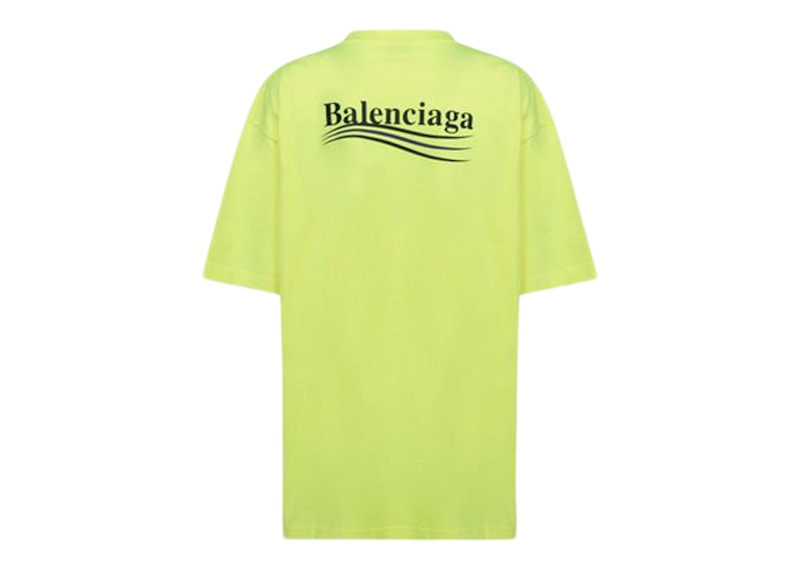 Balenciaga Political Campaign Large Fit T Shirt Fluo Yellow