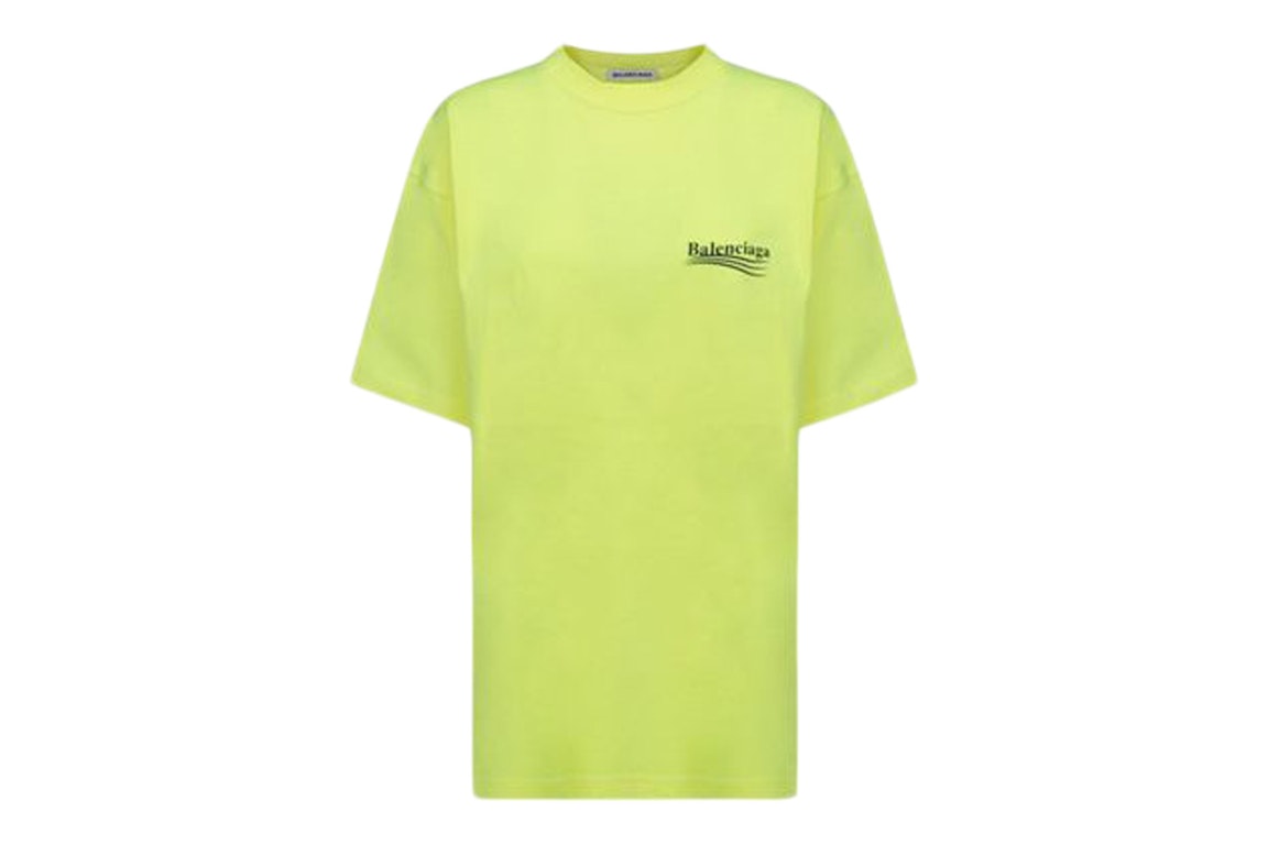 Pre-owned Balenciaga Political Campaign Large Fit T-shirt Fluo Yellow