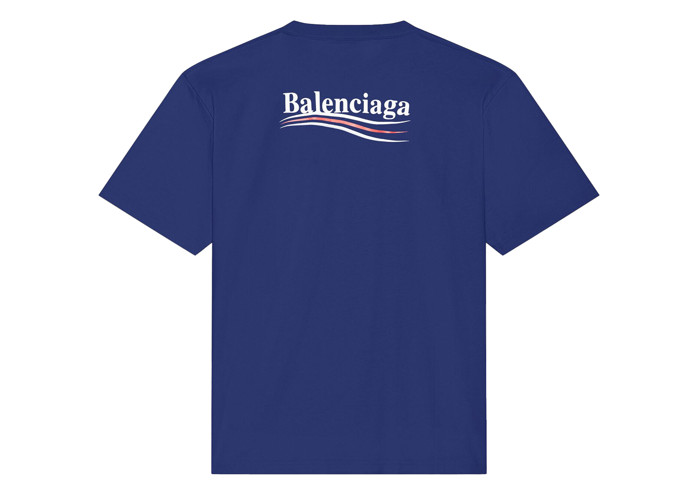 Balenciaga Political Campaign Large Fit T-Shirt Pacific Blue/White